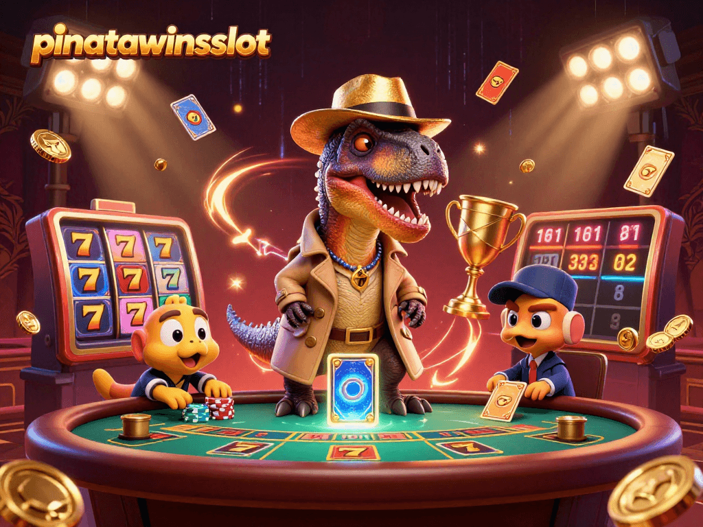 Experience the excitement of pinatawinsslot with a velociraptor at a blackjack table!