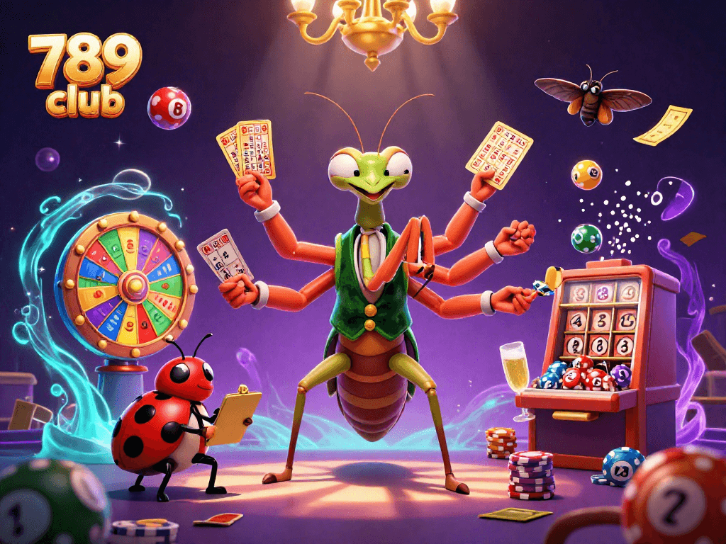 Engage with 789 club's vibrant casino world, featuring dynamic 3D illustrations of gaming action.