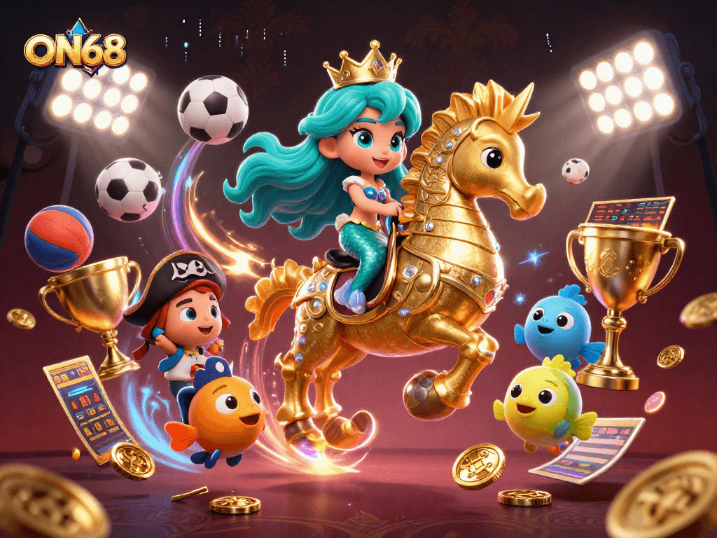 Experience thrilling gameplay at ON68 through vibrant characters and exciting casino elements.