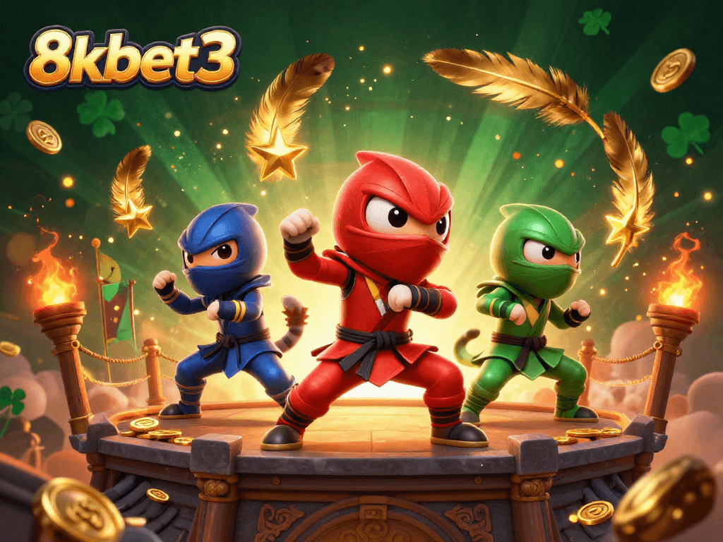 Engage in thrilling gameplay with 8kbet3 through dynamic ninja chameleon action in a vibrant casino setting.