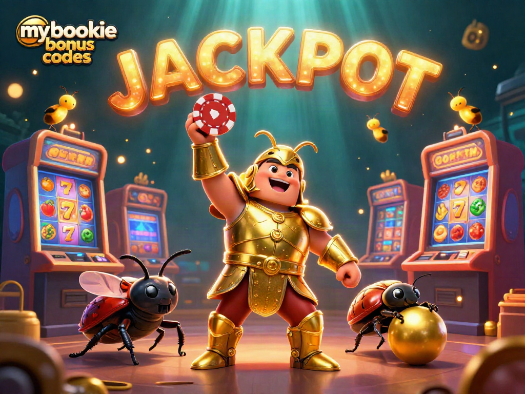 Experience winning moments with mybookie bonus codes in this dynamic casino-themed illustration.