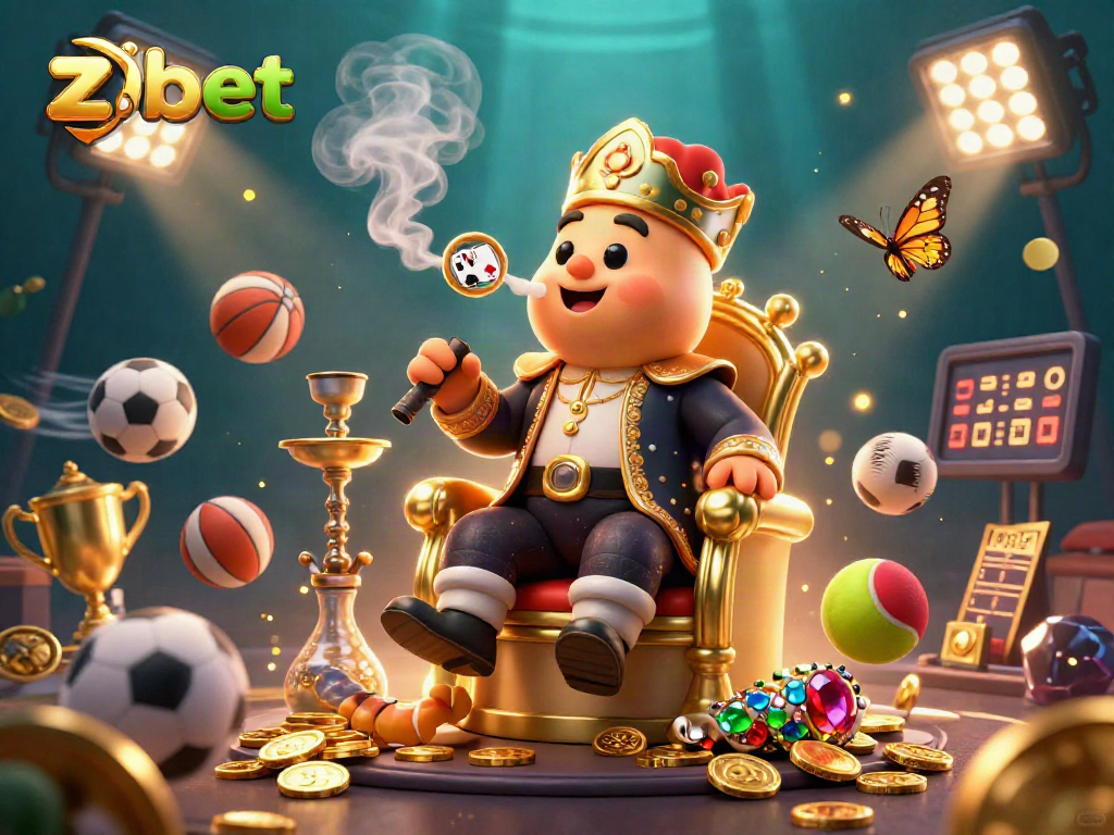 Engage in thrilling gameplay with zbet's dynamic casino illustration, showcasing lively elements.