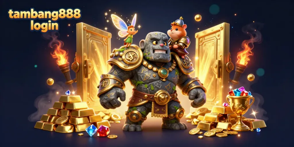 Gambarlah mengakses tambang888 login dengan panduan golem penjaga dan peri sihir.