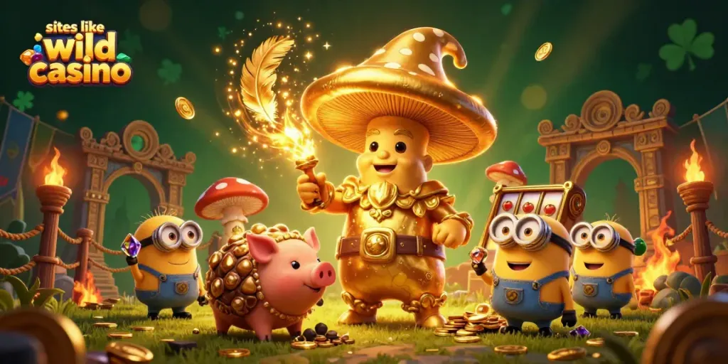 Immerse yourself in the magic with this vibrant scene of sites like wild casino featuring enchanting characters and game elements.