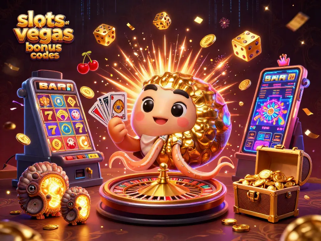 Experience excitement with Slots of Vegas bonus codes featuring vibrant games, coins, and characters.
