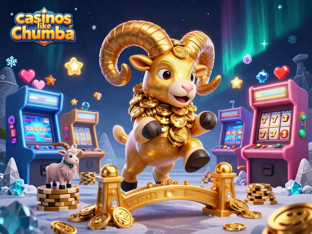 Play exciting games at casinos like Chumba with glowing screens and colorful slot machines.
