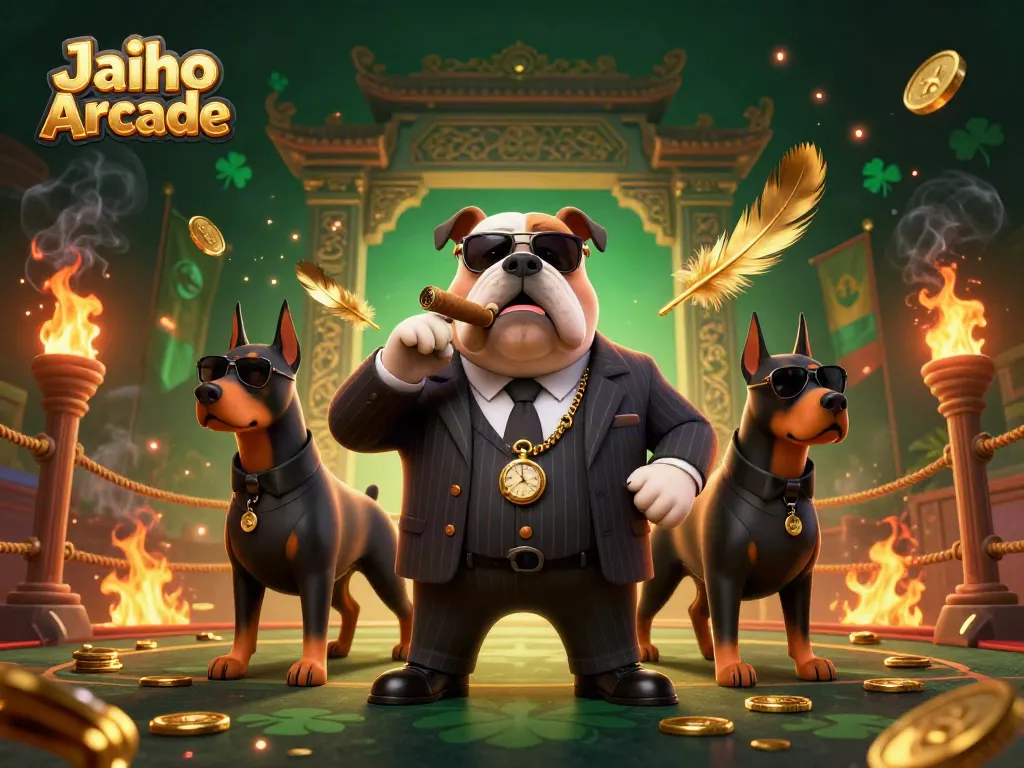 Experience thrilling gameplay at Jaiho Arcade with dynamic casino-themed characters and vibrant elements.