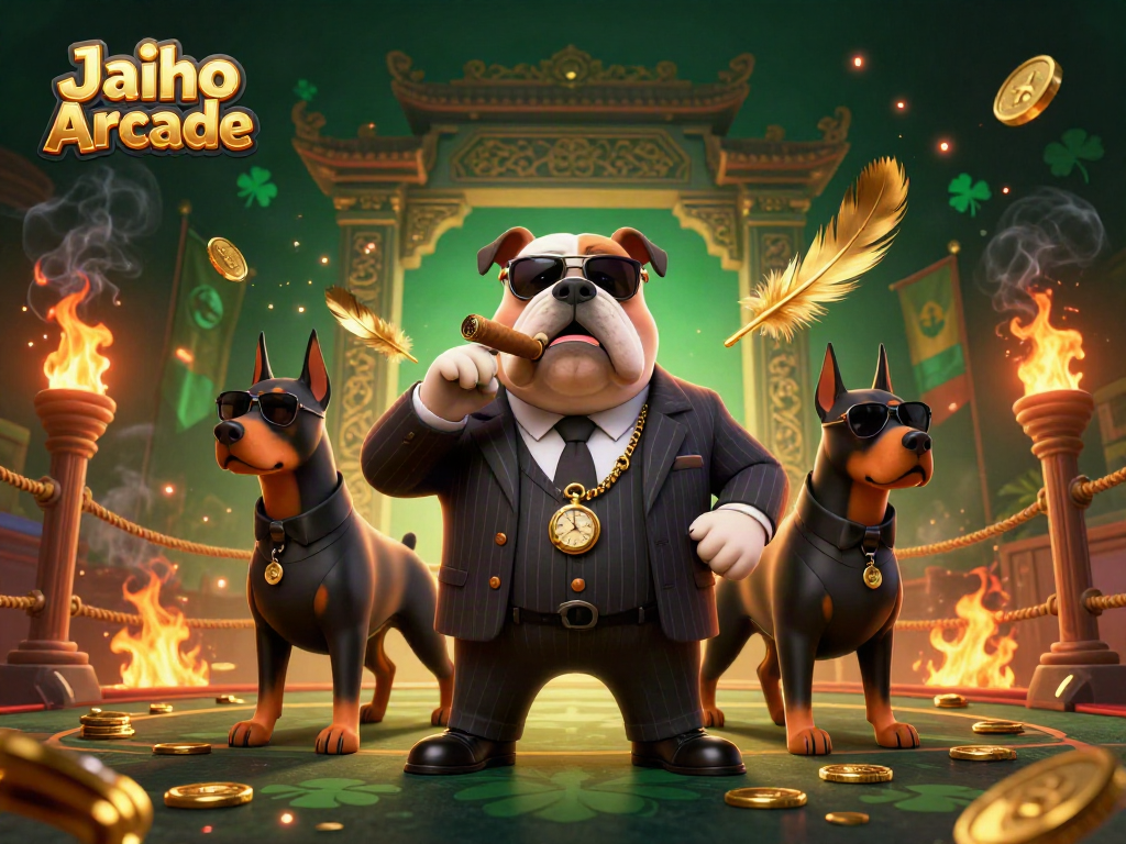 Experience thrilling gameplay at Jaiho Arcade with dynamic casino-themed characters and vibrant elements.