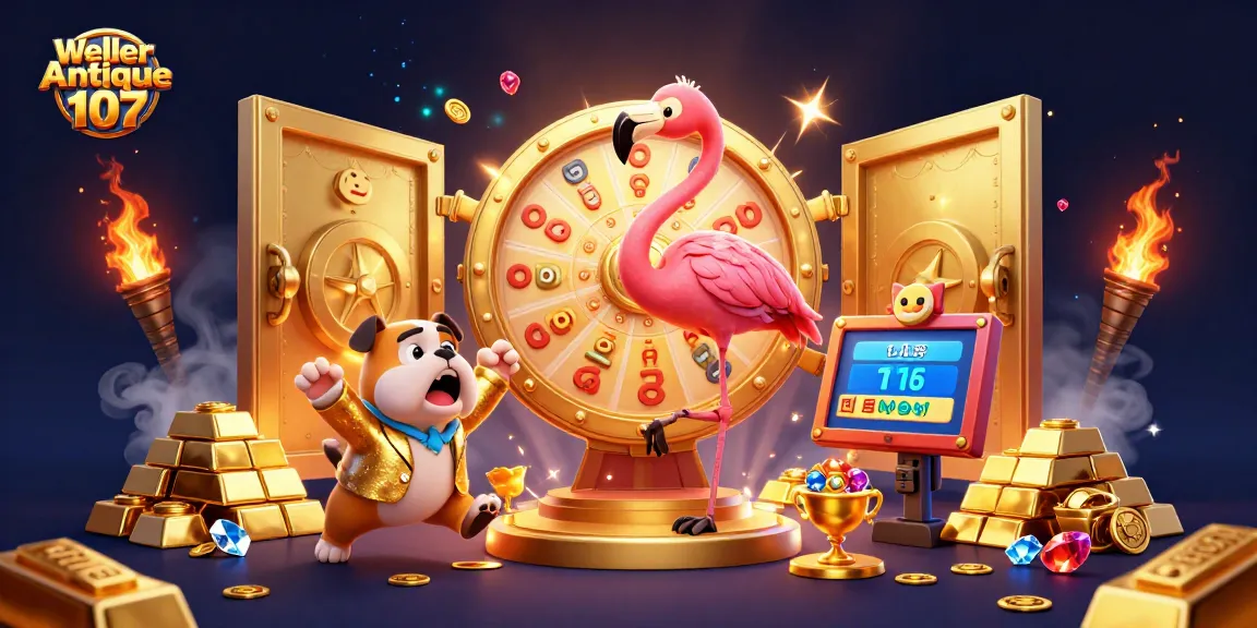 Spin to win with Weller Antique 107 in this vibrant, interactive casino scene full of treasures.