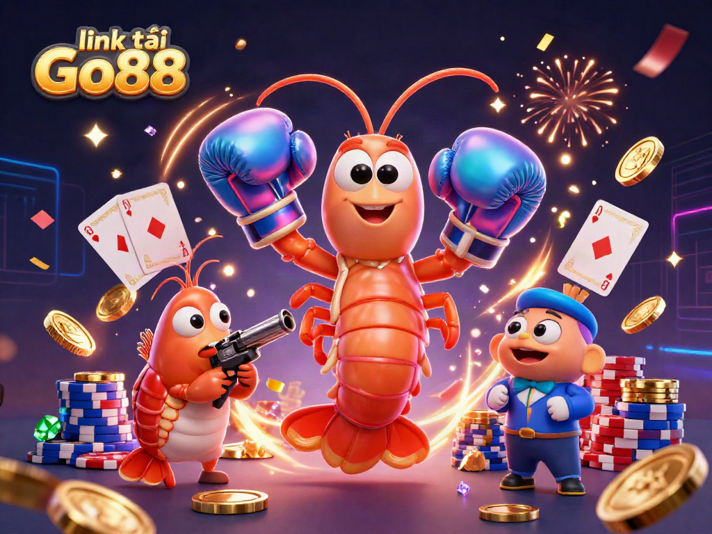 Experience the excitement of classic casino games with link tải Go88, featuring vibrant gaming scenes and dynamic characters.