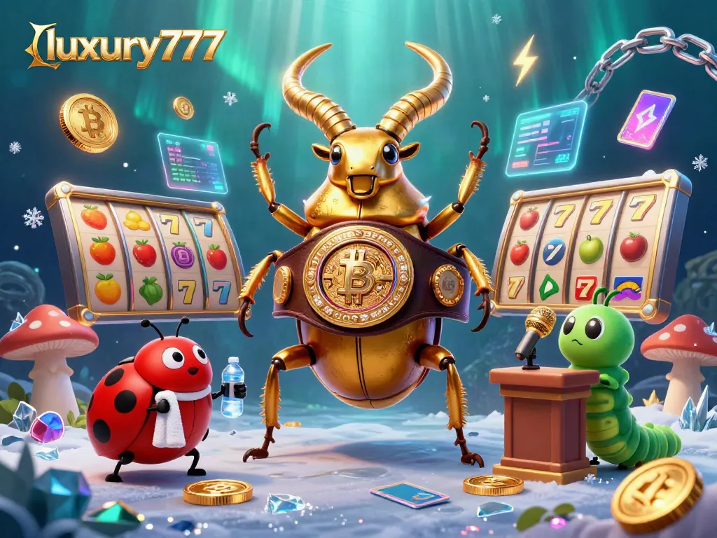 Engage in thrilling gameplay and jackpot excitement with luxury777's vibrant casino scene featuring animated characters.