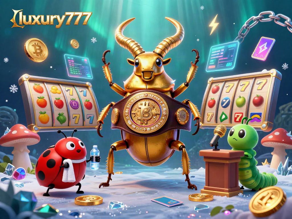 Engage in thrilling gameplay and jackpot excitement with luxury777's vibrant casino scene featuring animated characters.