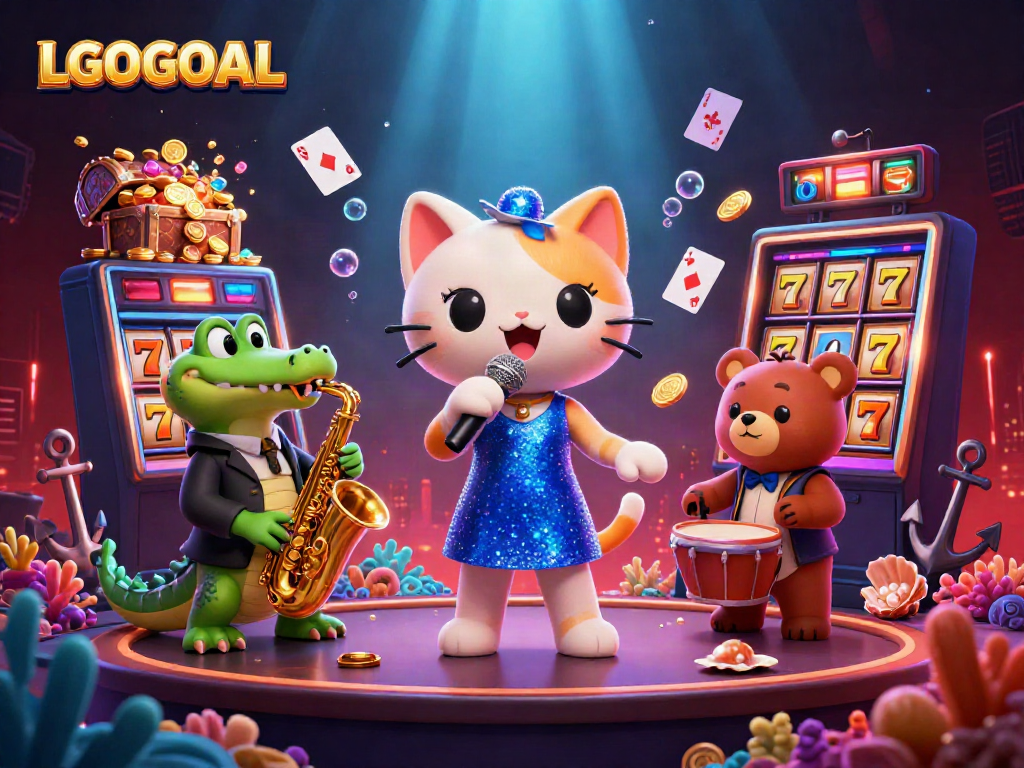 Engaging LGOGOAL casino scene featuring animated characters and vibrant gaming elements for an exciting atmosphere.