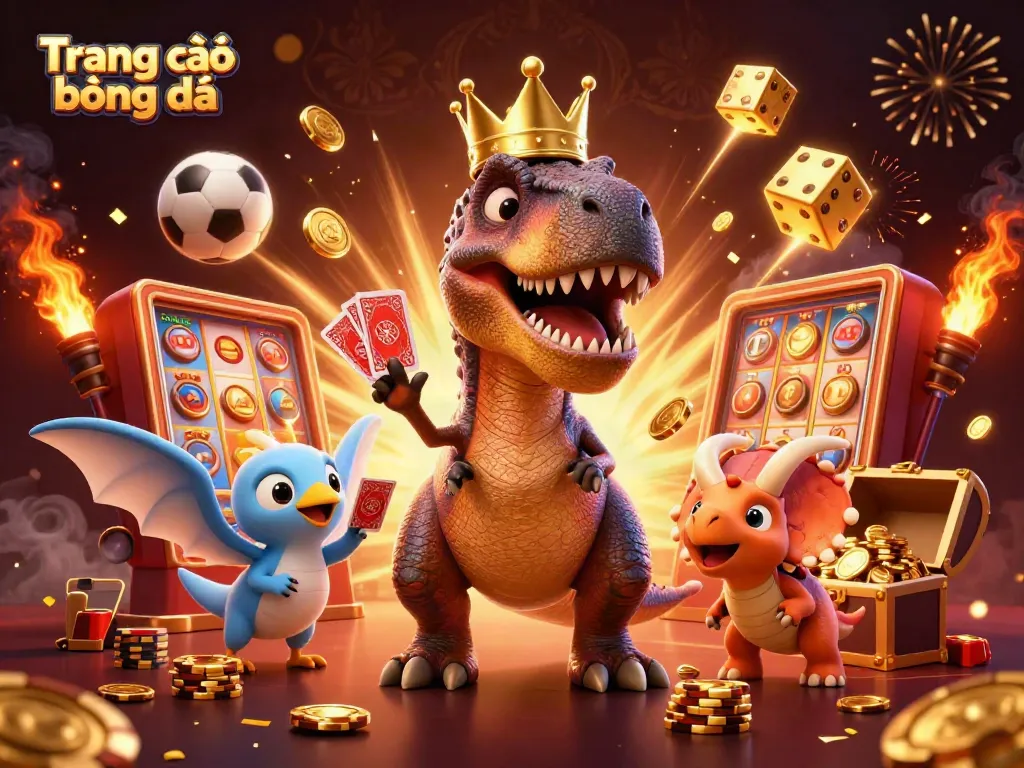Experience thrilling sports betting with Trang cá độ bóng đá in this vibrant 3D casino scene
