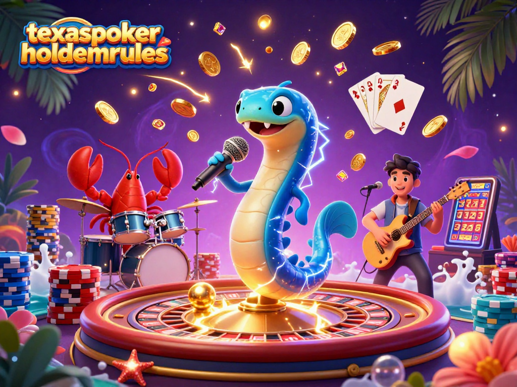 Experience the magic of texaspokerholdemrules with an electrifying underwater casino scene featuring a DJ eel.
