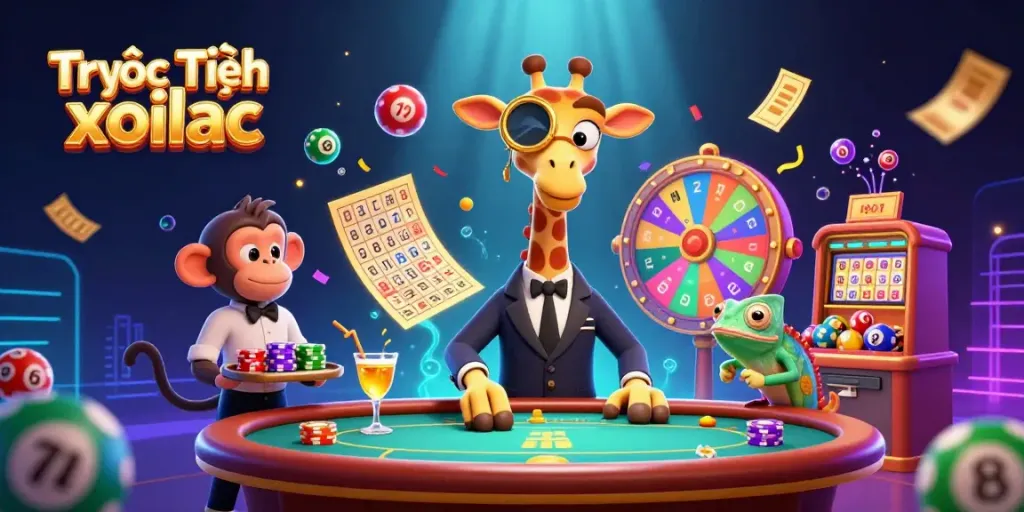 Experience thrilling action with Trực Tiếp xoilac featuring a vibrant scene of dynamic gambling activities.