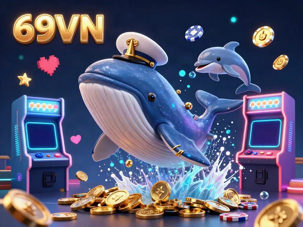 Experience thrilling gameplay at 69VN with a vibrant casino scene featuring playful characters and exciting elements.