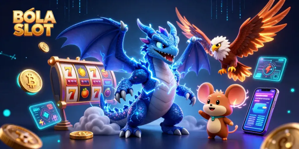 BOLA SLOT immersive gaming experience with characters and slot elements igniting excitement in the casino.