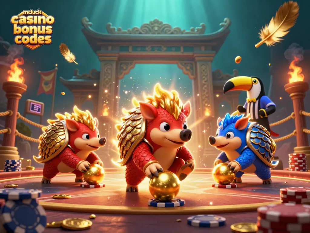 Roll with mcluck casino bonus codes as pangolins compete in a vibrant poker scene.