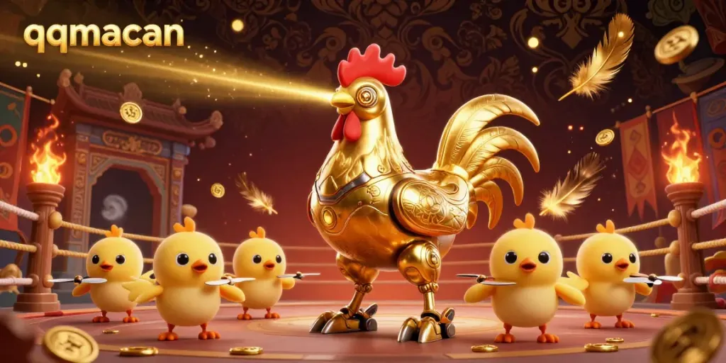 Experience thrilling moments in qqmacan with exciting games surrounded by dazzling characters and golden elements.