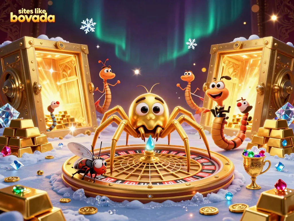 Spin with excitement at sites like bovada as a golden spider spins the roulette web!