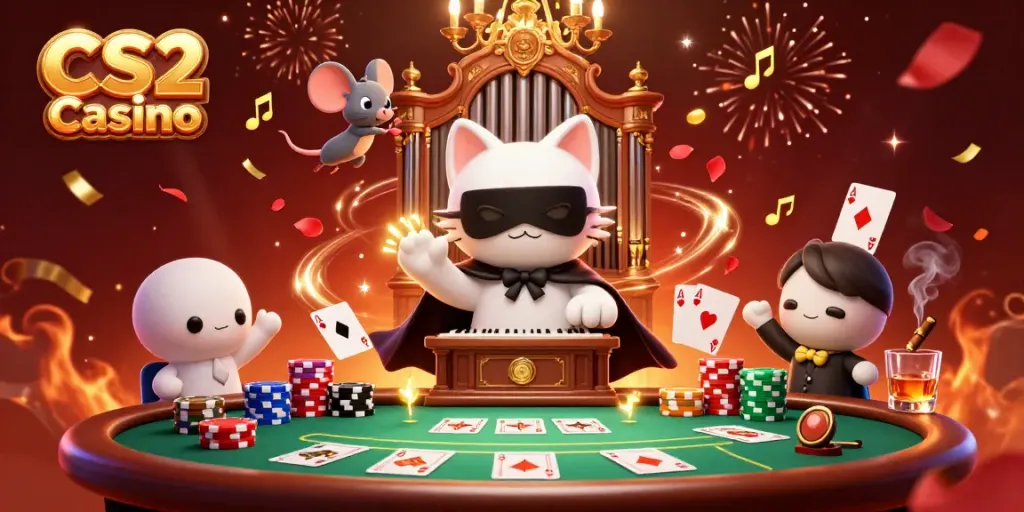 Engage in the excitement of CS2 Casino with our vibrant, high-energy 3D illustration of gaming action.