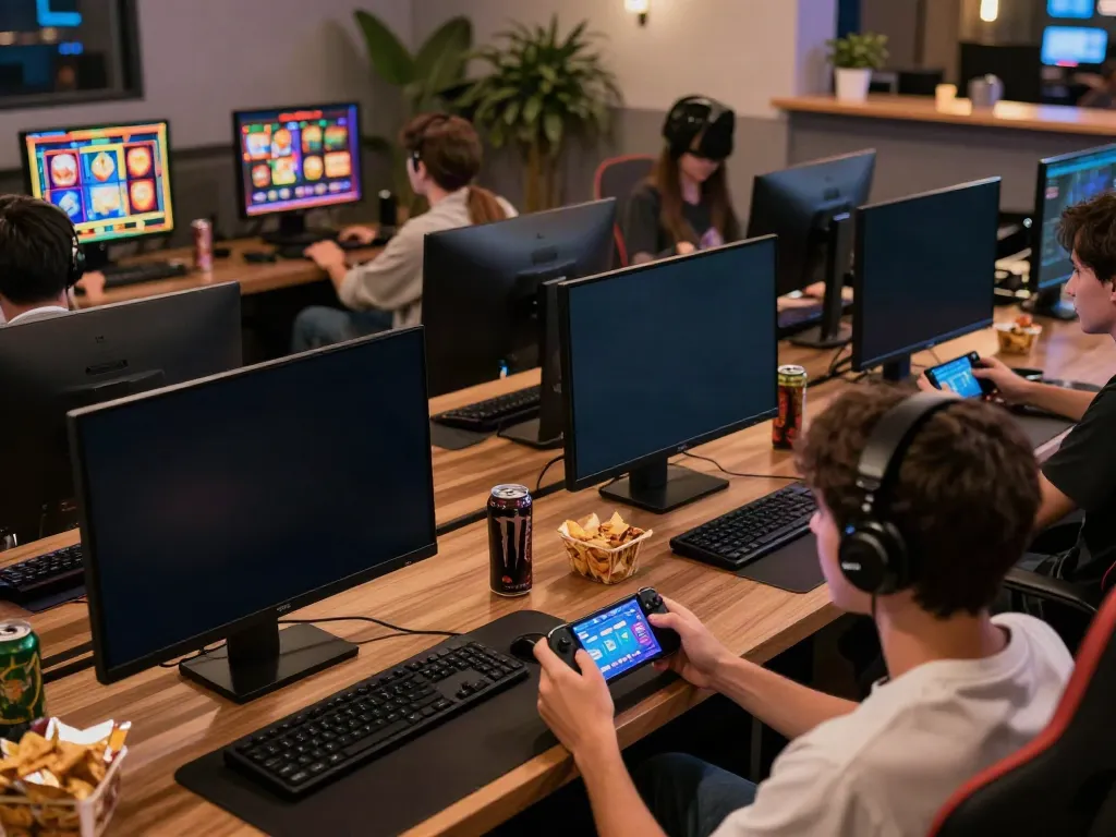 Players experiencing the thrill of bro138 slot games in a modern gaming setup.