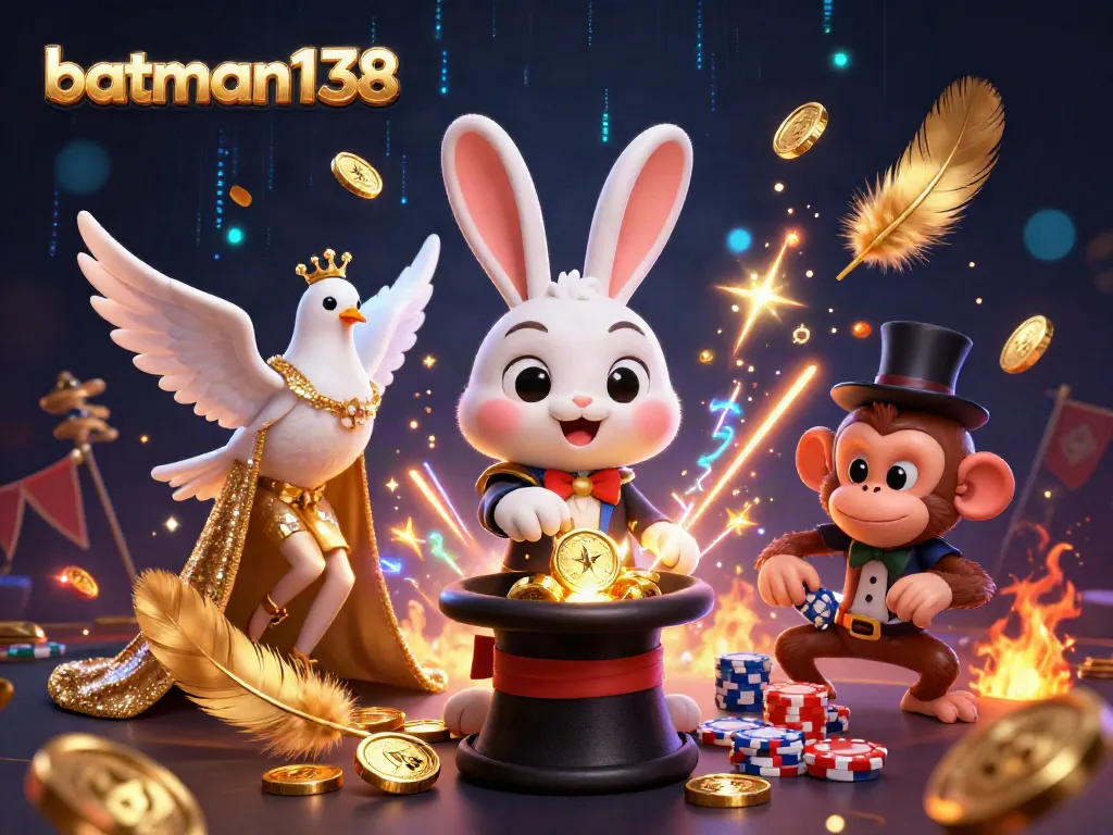 Experience the magic of batman138 with a vibrant 3D casino scene full of excitement and winning energy.