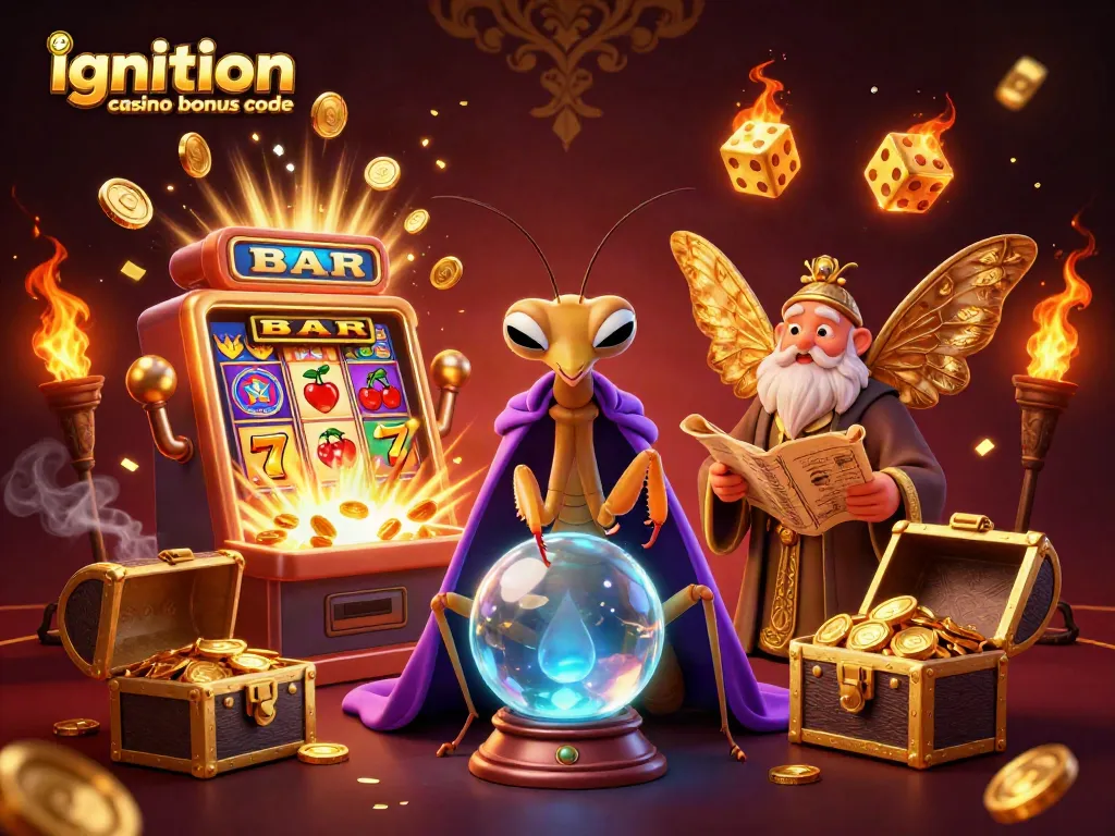 Spin and win at Ignition Casino Bonus Code with colorful gaming elements and mystical characters.