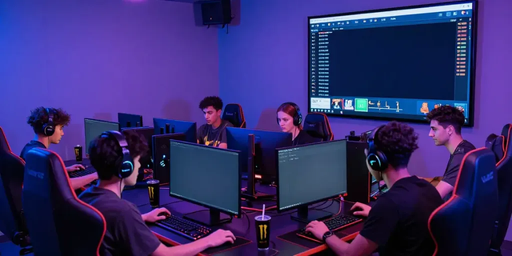 Excited gamers immersed in competitive gameplay at luxury111.