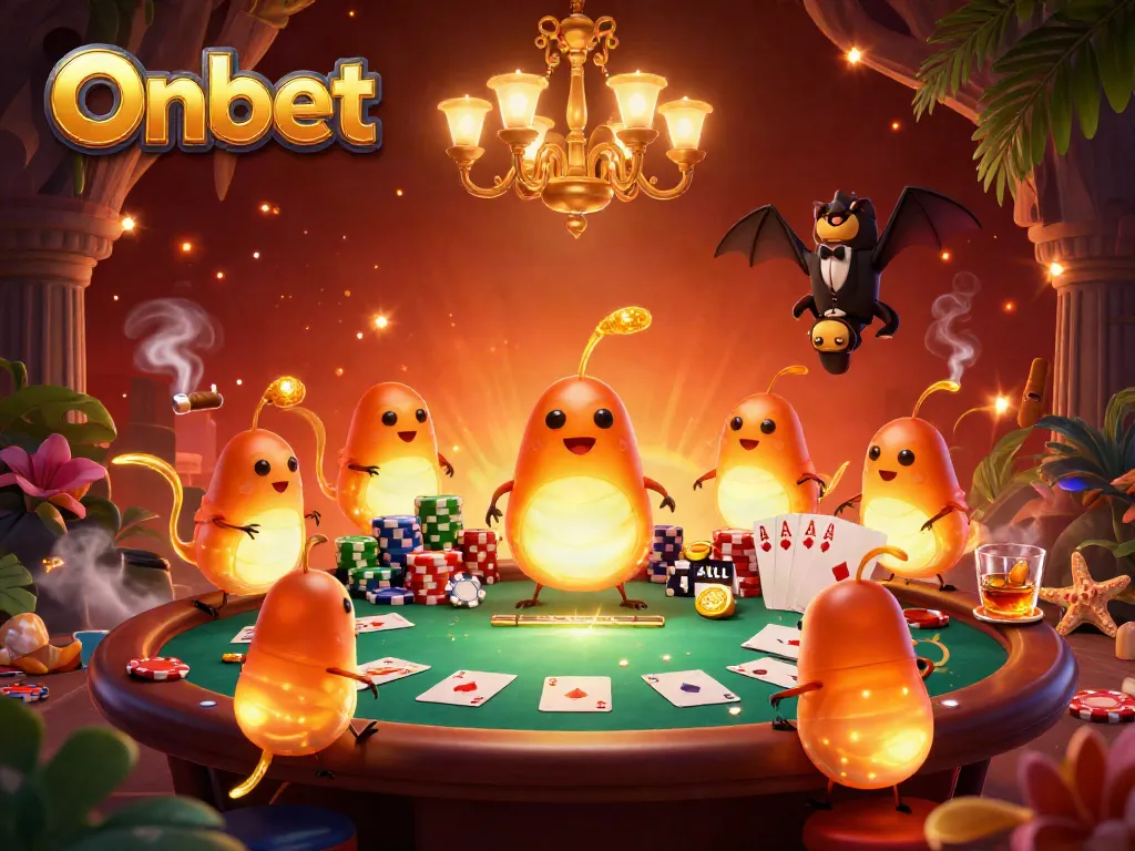 Experience thrilling gameplay at Onbet's vibrant casino illuminated by bioluminescent glowworms.