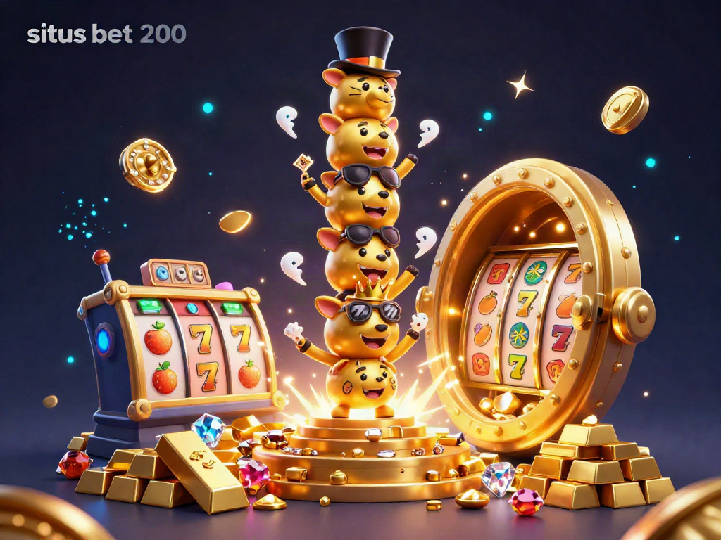 Sparking excitement at situs bet 200 with vibrant slot reels and golden treasures bursting with opportunities.