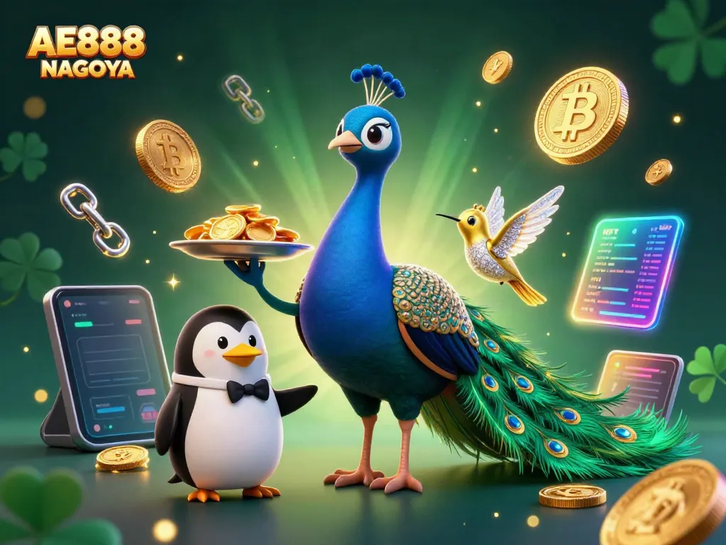 Experience the excitement of AE888 NAGOYA with vibrant 3D casino characters and dynamic gaming elements.